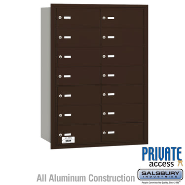 4B+ Horizontal Mailbox - 14 B Doors - Bronze - Rear Loading - Private Access